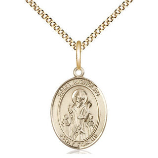 14kt Gold Filled Saint Nicholas Medal Religious Jewelry Engraved Catholic Saint Jewelry
