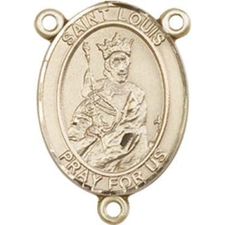 14kt Gold Saint Louis Rosary Center Rosary Center Engraved Catholic Saint Jewelry