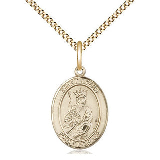 14kt Gold Filled Saint Louis Medal Religious Jewelry Engraved Catholic Saint Jewelry