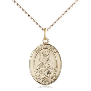 14kt Gold Filled Saint Louis Medal Religious Jewelry Engraved Catholic Saint Jewelry