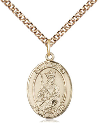 14kt Gold Filled Saint Louis Medal Religious Jewelry Engraved Catholic Saint Jewelry