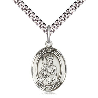 Pewter Saint Louis Medal Religious Jewelry Engraved Catholic Saint Jewelry