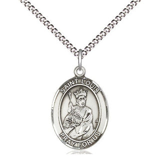 Sterling Silver Saint Louis Medal Religious Jewelry Engraved Catholic Saint Jewelry