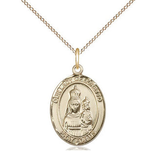 14kt Gold Filled Our Lady of Loretto Medal Religious Jewelry Engraved Catholic Saint Jewelry