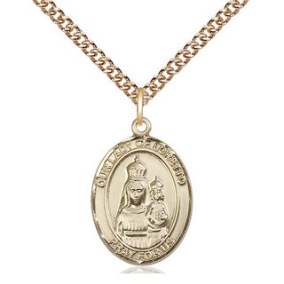 14kt Gold Filled Our Lady of Loretto Medal Religious Jewelry Engraved Catholic Saint Jewelry