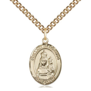 14kt Gold Filled Our Lady of Loretto Medal Religious Jewelry Engraved Catholic Saint Jewelry