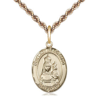 14kt Gold Filled Our Lady of Loretto Medal Religious Jewelry Engraved Catholic Saint Jewelry