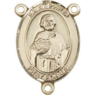 14kt Gold Filled Saint Philip the Apostle Rosary Center Rosary Center Engraved Catholic Saint Jewelry