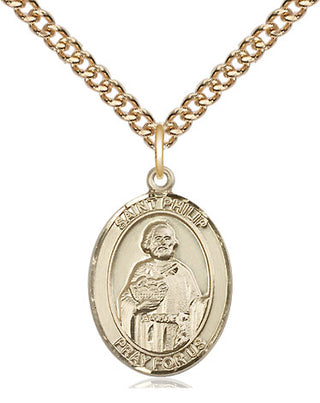 14kt Gold Filled Saint Philip the Apostle Medal Religious Jewelry Engraved Catholic Saint Jewelry