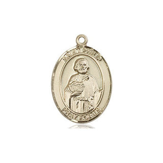14kt Gold Saint Philip the Apostle Medal Engraved Catholic Saint Jewelry