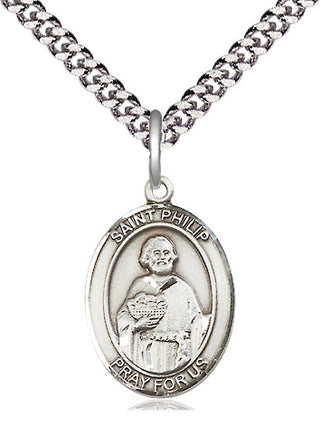 Sterling Silver Saint Philip the Apostle Medal Religious Jewelry Engraved Catholic Saint Jewelry