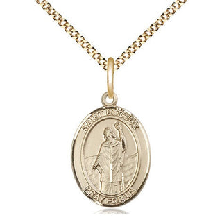 14kt Gold Filled Saint Patrick Medal Religious Jewelry Engraved Catholic Saint Jewelry