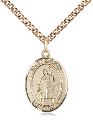 14kt Gold Filled Saint Patrick Medal Religious Jewelry Engraved Catholic Saint Jewelry