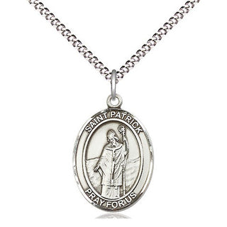 Pewter Saint Patrick Medal Religious Jewelry Engraved Catholic Saint Jewelry