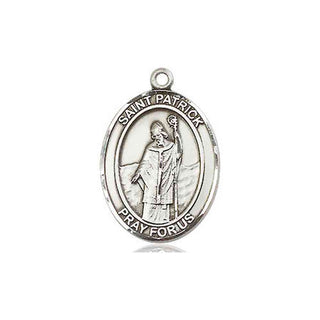 Pewter Saint Patrick Medal Engraved Catholic Saint Jewelry