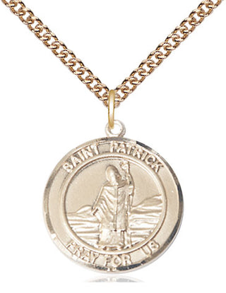 14kt Gold Filled Saint Patrick Medal Religious Jewelry Engraved Catholic Saint Jewelry