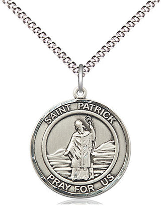 Pewter Saint Patrick Medal Religious Jewelry Engraved Catholic Saint Jewelry