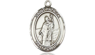 Sterling Silver Saint Patrick Medal Religious Jewelry Engraved Catholic Saint Jewelry