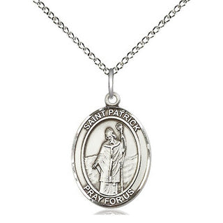 Sterling Silver Saint Patrick Medal Religious Jewelry Engraved Catholic Saint Jewelry