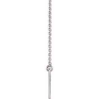 Platinum Geometric Pierced Cross 18" Necklace