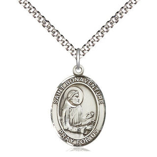 Sterling Silver Saint Bonaventure Medal Religious Jewelry Engraved Catholic Saint Jewelry