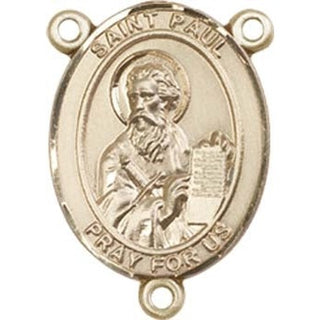 14kt Gold Filled Saint Paul the Apostle Rosary Center Rosary Center Engraved Catholic Saint Jewelry