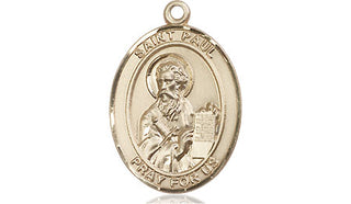14kt Gold Filled Saint Paul the Apostle Medal Engraved Catholic Saint Jewelry