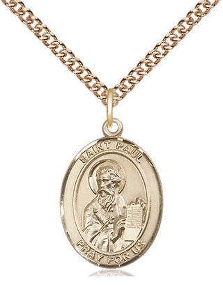 14kt Gold Filled Saint Paul the Apostle Medal Religious Jewelry Engraved Catholic Saint Jewelry