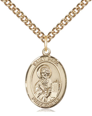 14kt Gold Filled Saint Paul the Apostle Medal Religious Jewelry Engraved Catholic Saint Jewelry