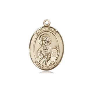 14kt Gold Saint Paul the Apostle Medal Engraved Catholic Saint Jewelry