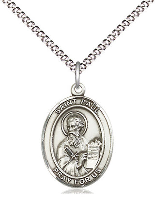 Pewter Saint Paul the Apostle Medal Religious Jewelry Engraved Catholic Saint Jewelry