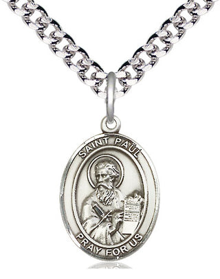Pewter Saint Paul the Apostle Medal Religious Jewelry Engraved Catholic Saint Jewelry