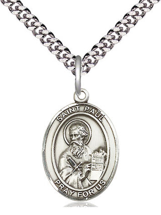 Pewter Saint Paul the Apostle Medal Religious Jewelry Engraved Catholic Saint Jewelry