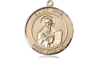 14kt Gold Filled Saint Paul the Apostle Medal Engraved Catholic Saint Jewelry