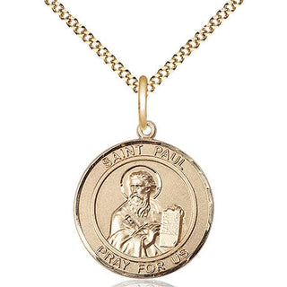 14kt Gold Filled Saint Paul the Apostle Medal Religious Jewelry Engraved Catholic Saint Jewelry