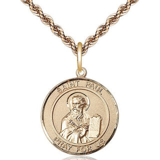 14kt Gold Filled Saint Paul the Apostle Medal Religious Jewelry Engraved Catholic Saint Jewelry