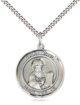 Pewter Saint Paul the Apostle Medal Religious Jewelry Engraved Catholic Saint Jewelry