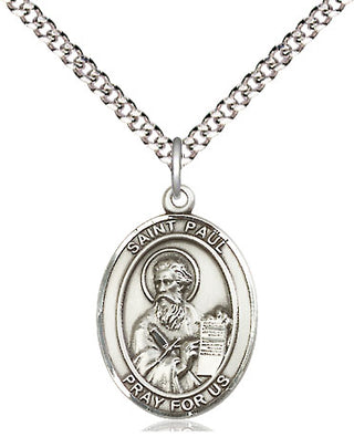 Sterling Silver Saint Paul the Apostle Medal Religious Jewelry Engraved Catholic Saint Jewelry