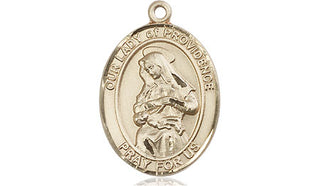 14kt Gold Filled Our Lady of Providence Medal Engraved Catholic Saint Jewelry