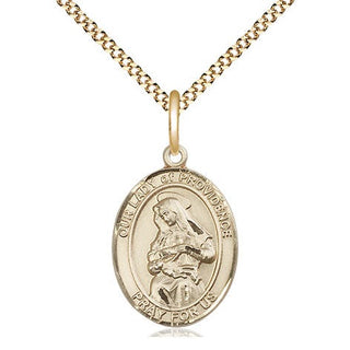14kt Gold Filled Our Lady of Providence Medal Religious Jewelry Engraved Catholic Saint Jewelry