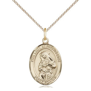 14kt Gold Our Lady of Providence Medal Engraved Catholic Saint Jewelry