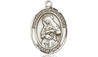 Pewter Our Lady of Providence Medal Engraved Catholic Saint Jewelry
