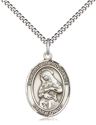 Pewter Our Lady of Providence Medal Religious Jewelry Engraved Catholic Saint Jewelry