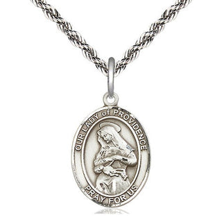Sterling Silver Our Lady of Providence Medal Religious Jewelry Engraved Catholic Saint Jewelry