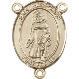 14kt Gold Filled Saint Peregrine Laziosi Rosary Center Rosary Center Engraved Catholic Saint Jewelry