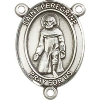 Sterling Silver Saint Peregrine Laziosi Rosary Center