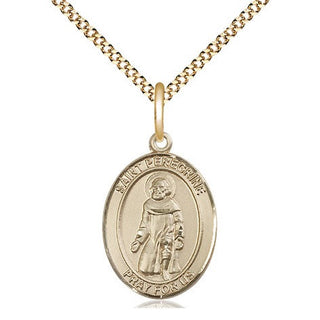 14kt Gold Filled Saint Peregrine Laziosi Medal Religious Jewelry Engraved Catholic Saint Jewelry