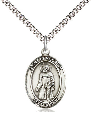 Pewter Saint Peregrine Laziosi Medal Religious Jewelry Engraved Catholic Saint Jewelry