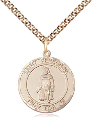 14kt Gold Filled Saint Peregrine Medal Religious Jewelry Engraved Catholic Saint Jewelry
