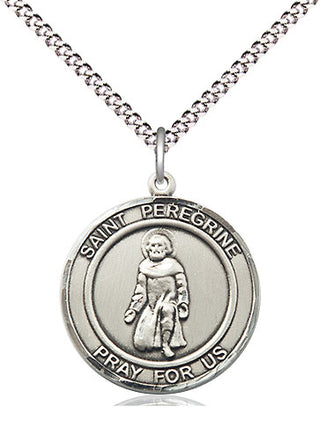 Pewter Saint Peregrine Medal Religious Jewelry Engraved Catholic Saint Jewelry
